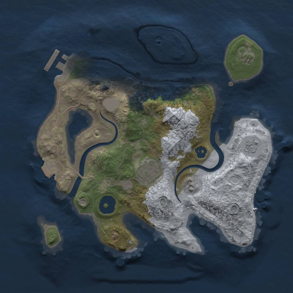 Rust Map: Procedural Map, Size: 2500, Seed: 15412412, 4 Monuments