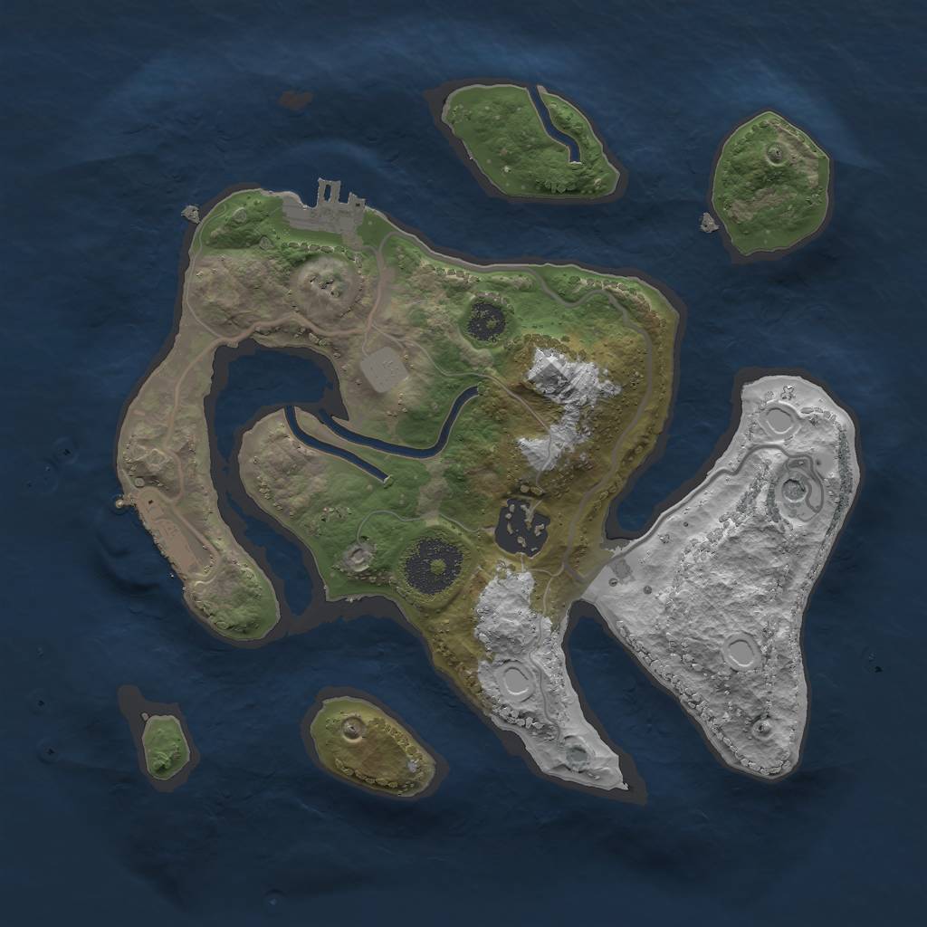 Rust Map: Procedural Map, Size: 2500, Seed: 15412412, 9 Monuments