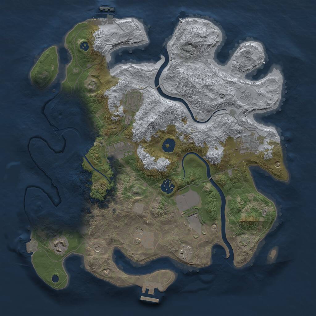 Rust Map: Procedural Map, Size: 3500, Seed: 69, 14 Monuments
