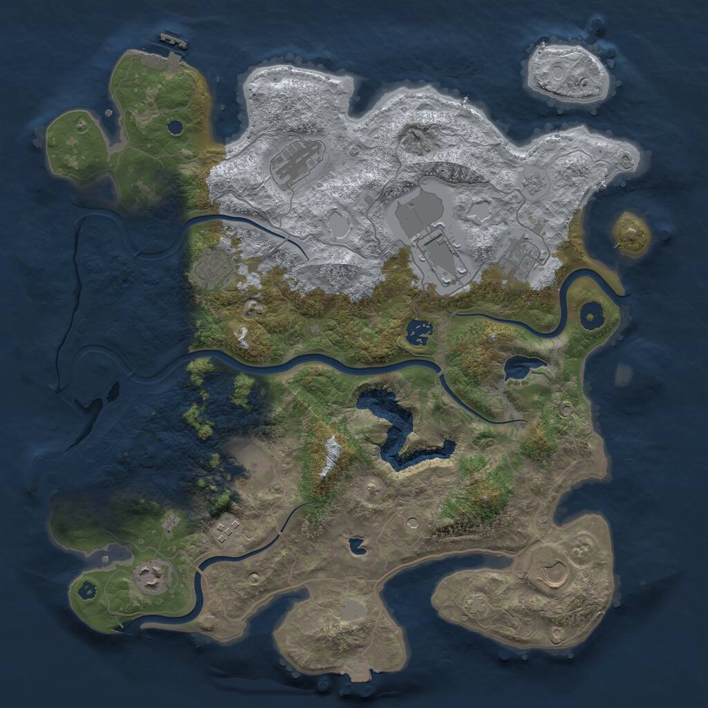 Rust Map: Procedural Map, Size: 4000, Seed: 913547, 15 Monuments