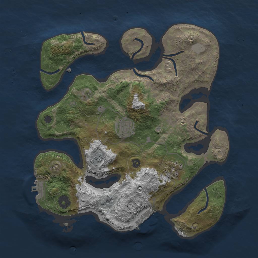 Rust Map: Procedural Map, Size: 3000, Seed: 73, 10 Monuments