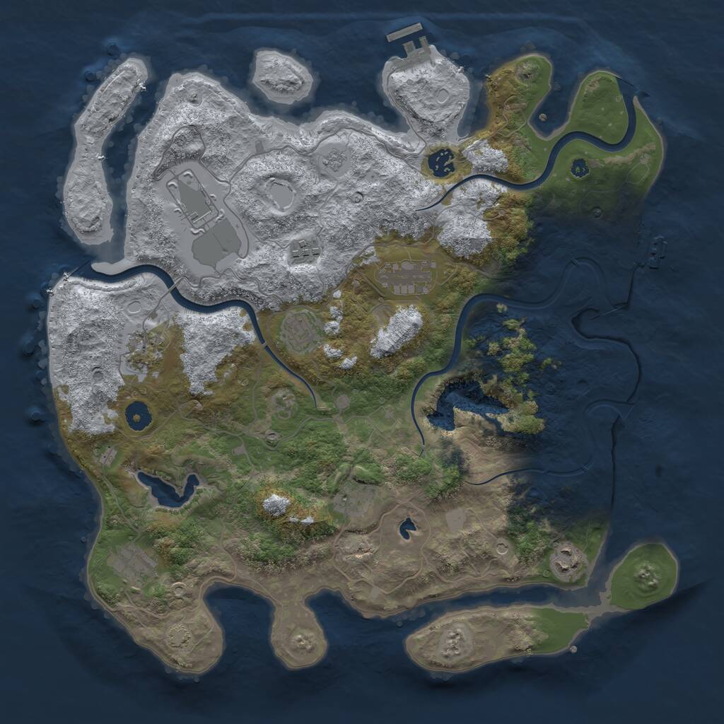 Rust Map: Procedural Map, Size: 4000, Seed: 717749, 15 Monuments