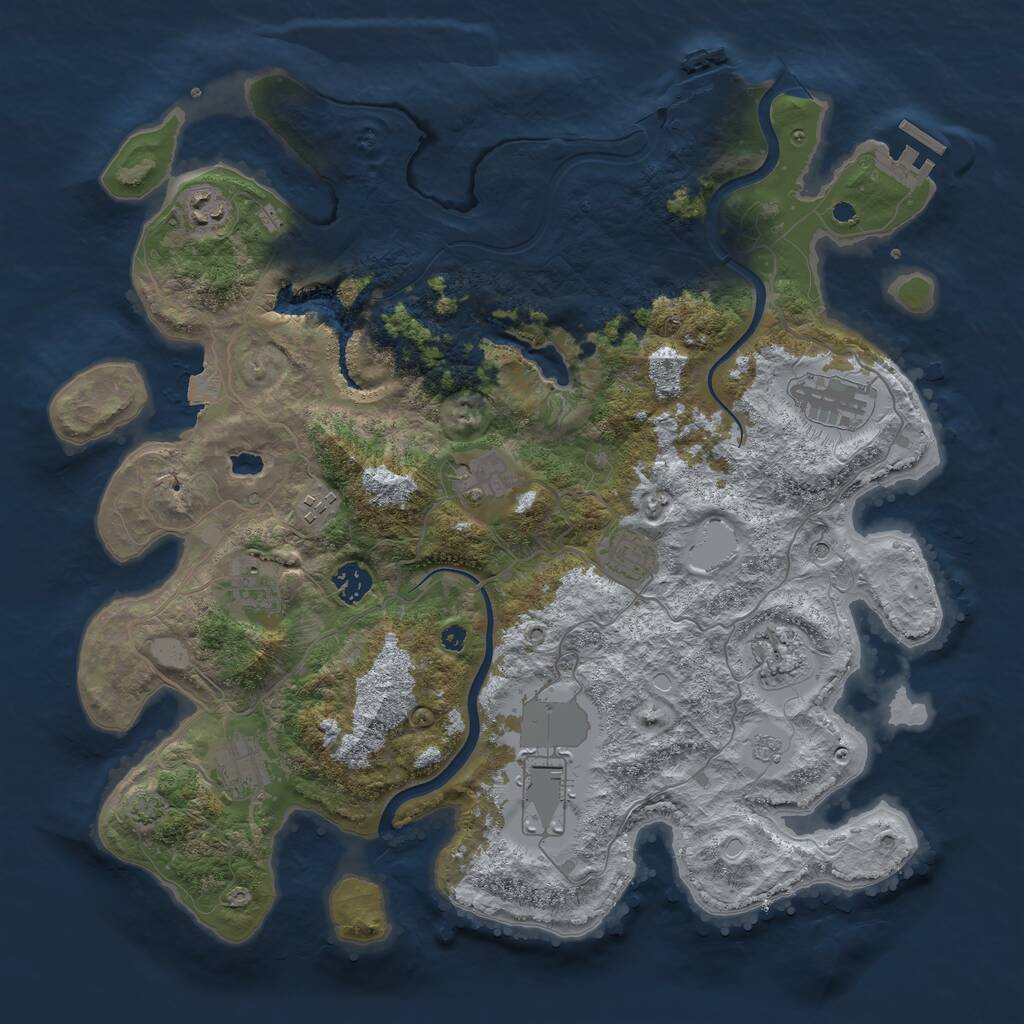 Rust Map: Procedural Map, Size: 4000, Seed: 149338, 16 Monuments