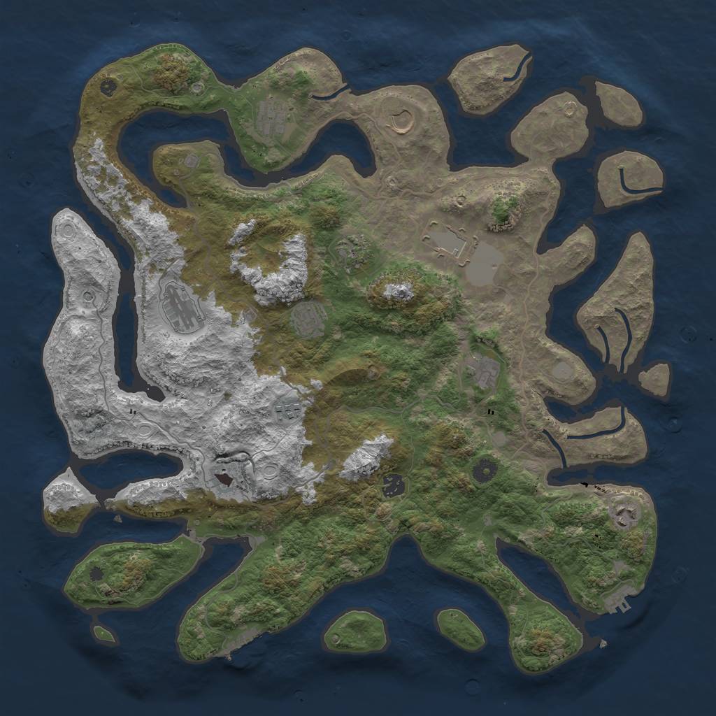 Rust Map: Procedural Map, Size: 4500, Seed: 1878897666, 19 Monuments