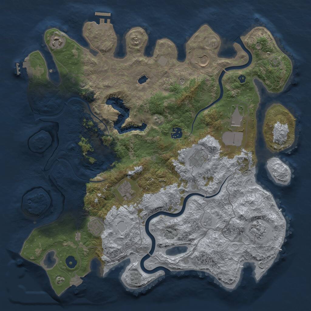 Rust Map: Procedural Map, Size: 4000, Seed: 890861, 15 Monuments