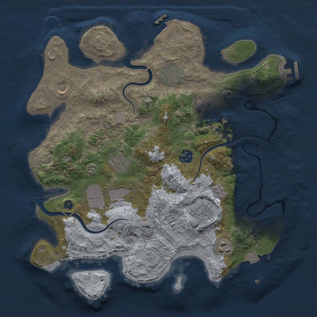 Rust Map: Procedural Map, Size: 3550, Seed: 971379, 15 Monuments
