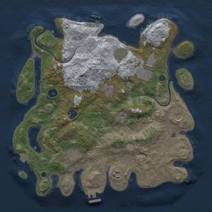 Thumbnail Rust Map: Procedural Map, Size: 3600, Seed: 500000, 14 Monuments