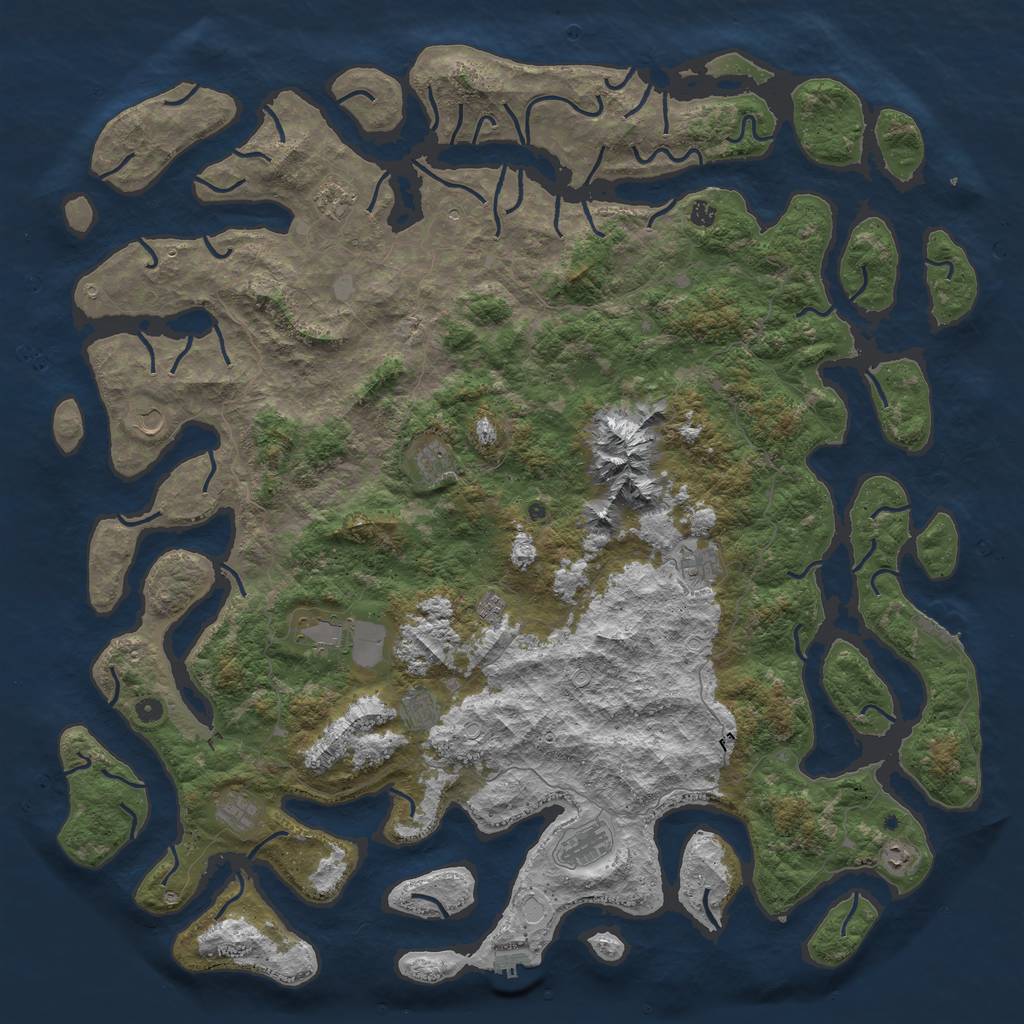 Rust Map: Procedural Map, Size: 6000, Seed: 75218, 19 Monuments