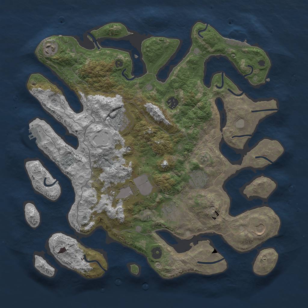 Rust Map: Procedural Map, Size: 4000, Seed: 317670, 16 Monuments