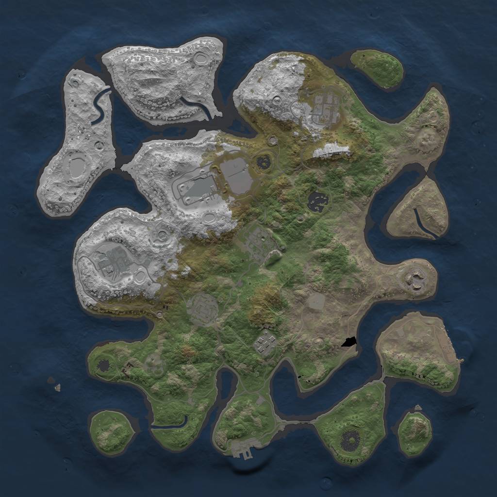 Rust Map: Procedural Map, Size: 3600, Seed: 5678369, 16 Monuments