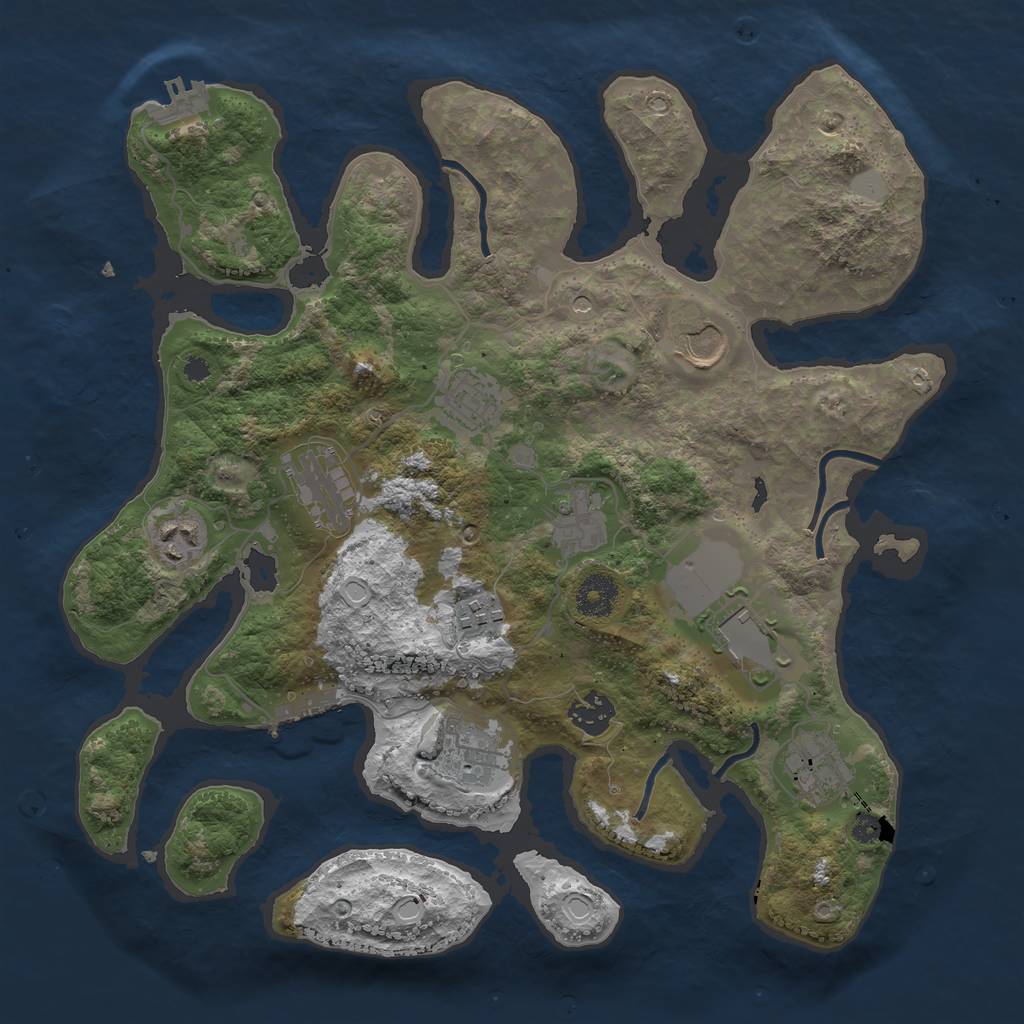 Rust Map: Procedural Map, Size: 3550, Seed: 146798, 18 Monuments