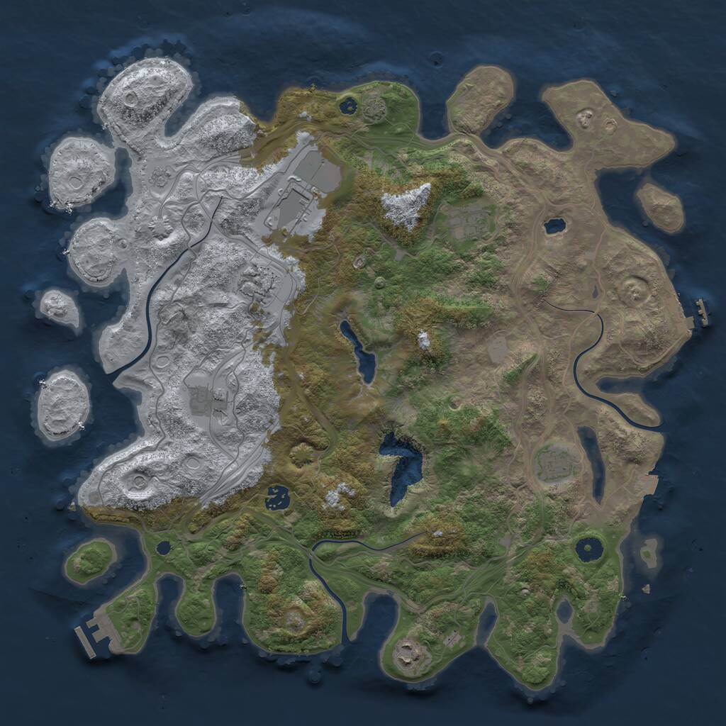 Rust Map: Procedural Map, Size: 4250, Seed: 32012, 13 Monuments