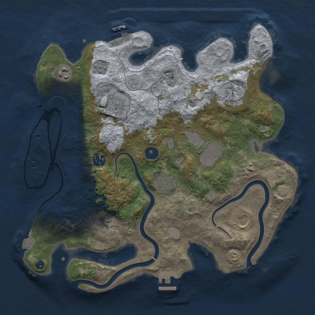 Rust Map: Procedural Map, Size: 3600, Seed: 457, 15 Monuments