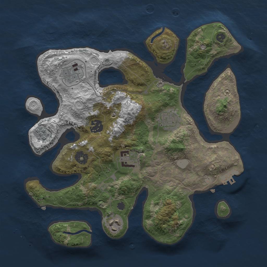 Rust Map: Procedural Map, Size: 3000, Seed: 1730389317, 12 Monuments