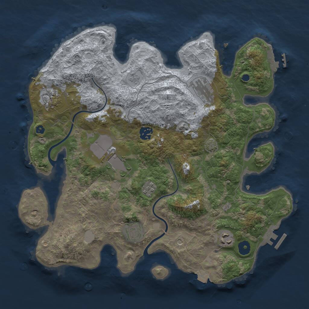 Rust Map: Procedural Map, Size: 3500, Seed: 420420420, 13 Monuments