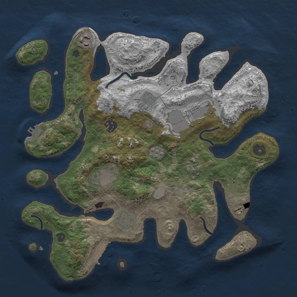 Rust Map: Procedural Map, Size: 3500, Seed: 788, 16 Monuments