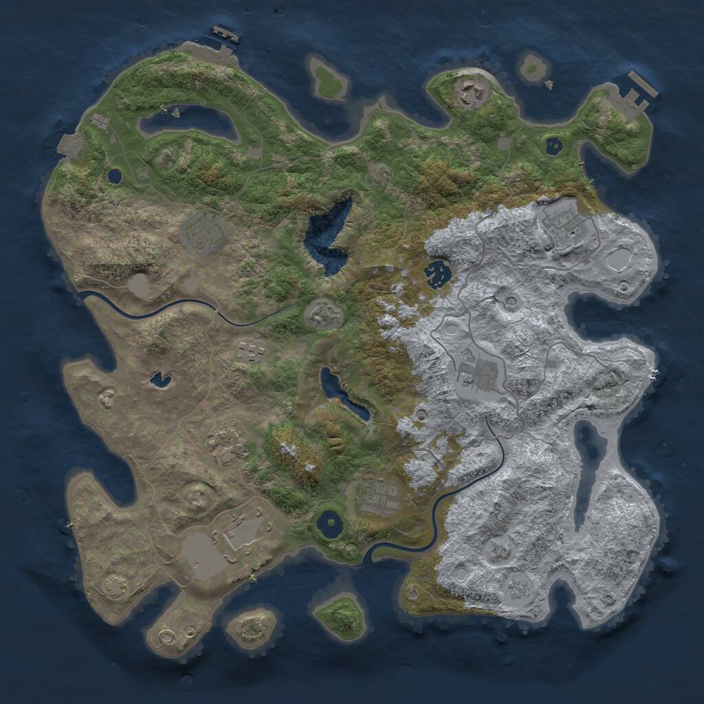 Rust Map: Procedural Map, Size: 4000, Seed: 113961509, 15 Monuments