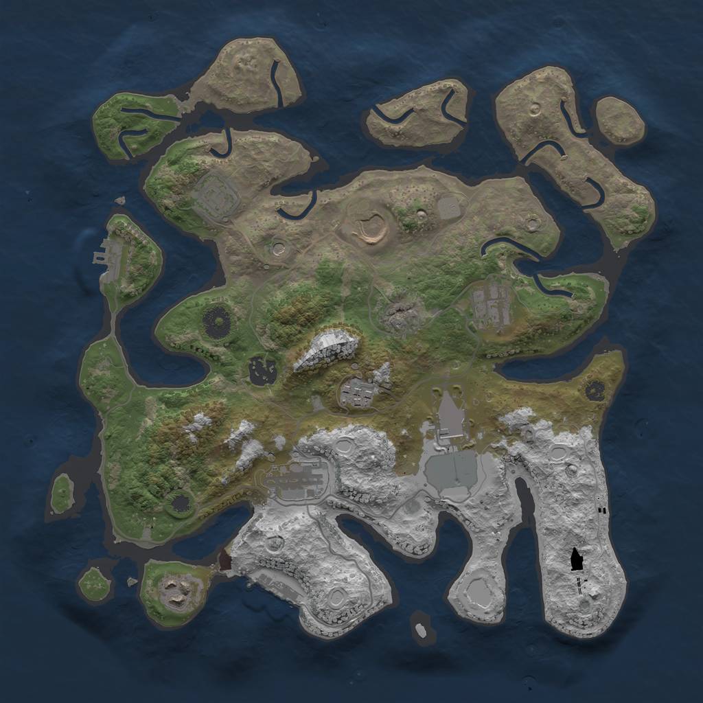 Rust Map: Procedural Map, Size: 3550, Seed: 419812, 16 Monuments