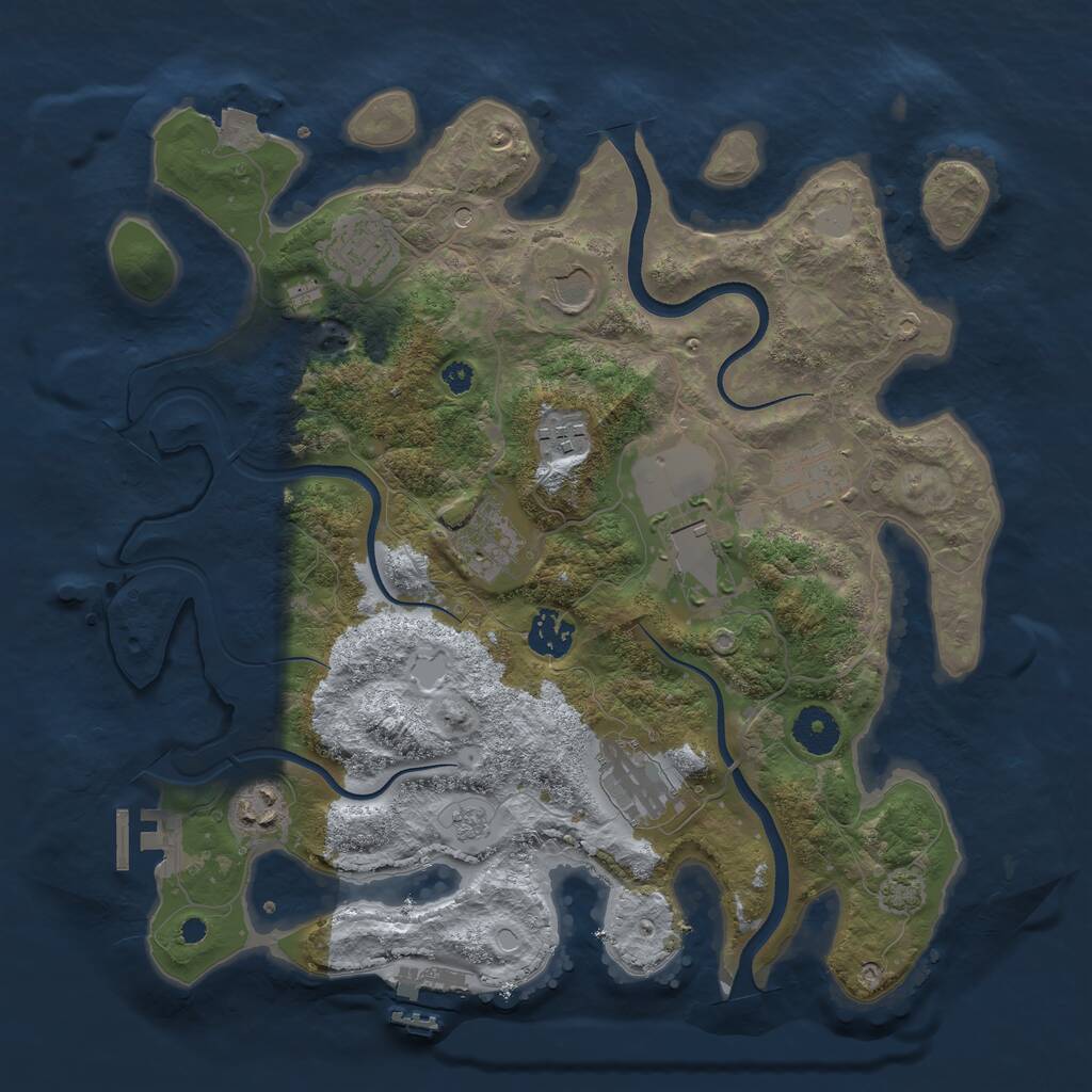 Rust Map: Procedural Map, Size: 3550, Seed: 450370, 15 Monuments