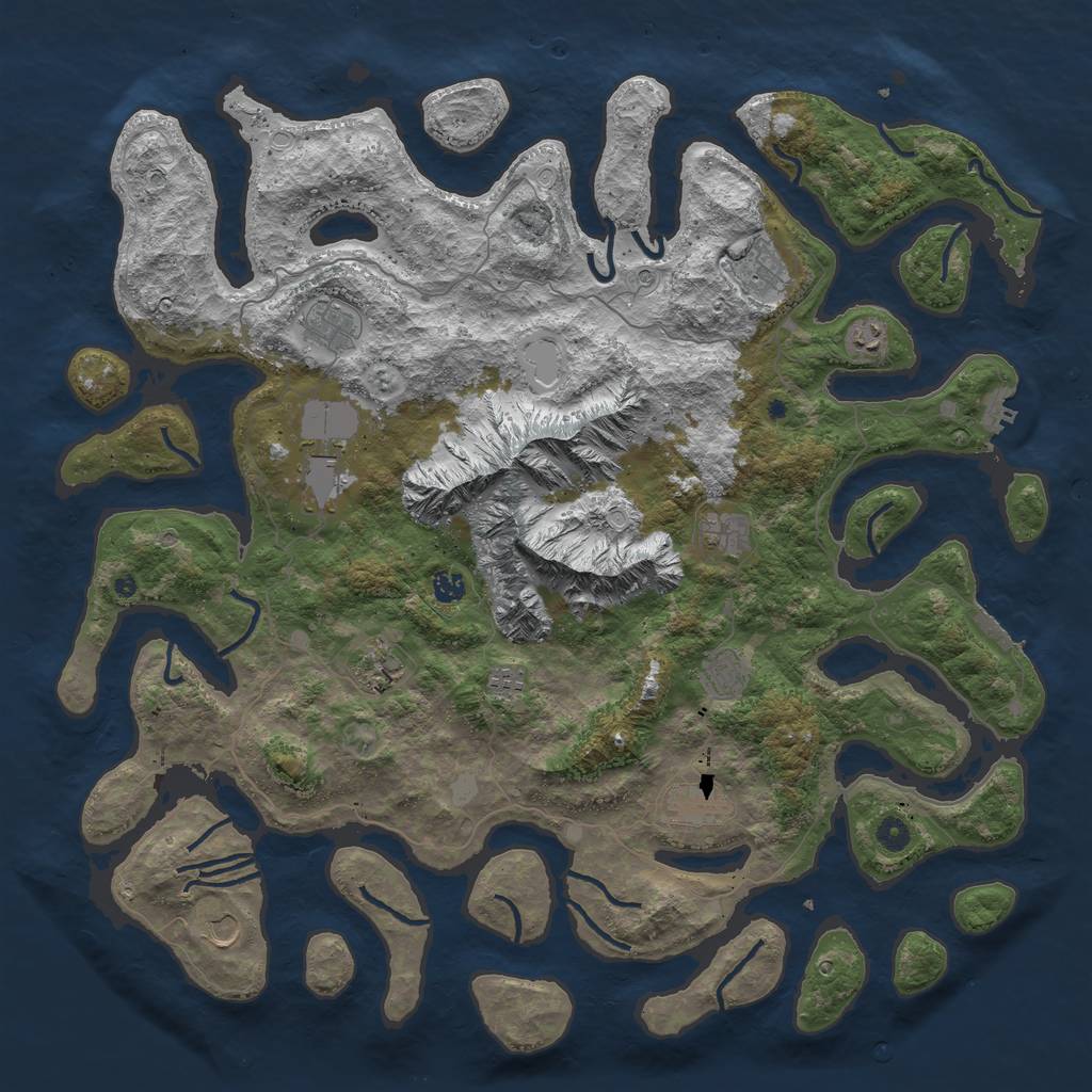Rust Map: Procedural Map, Size: 5000, Seed: 1569888765, 19 Monuments