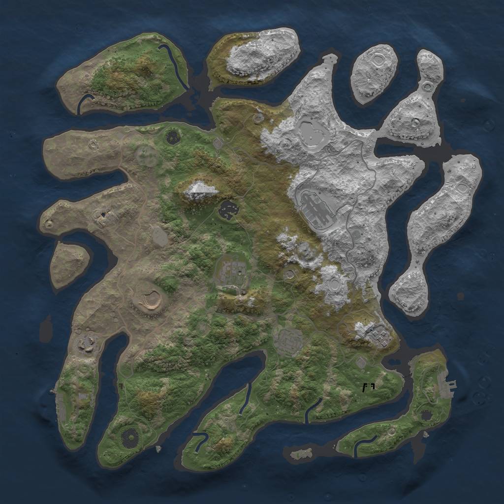 Rust Map: Procedural Map, Size: 4000, Seed: 528051, 15 Monuments