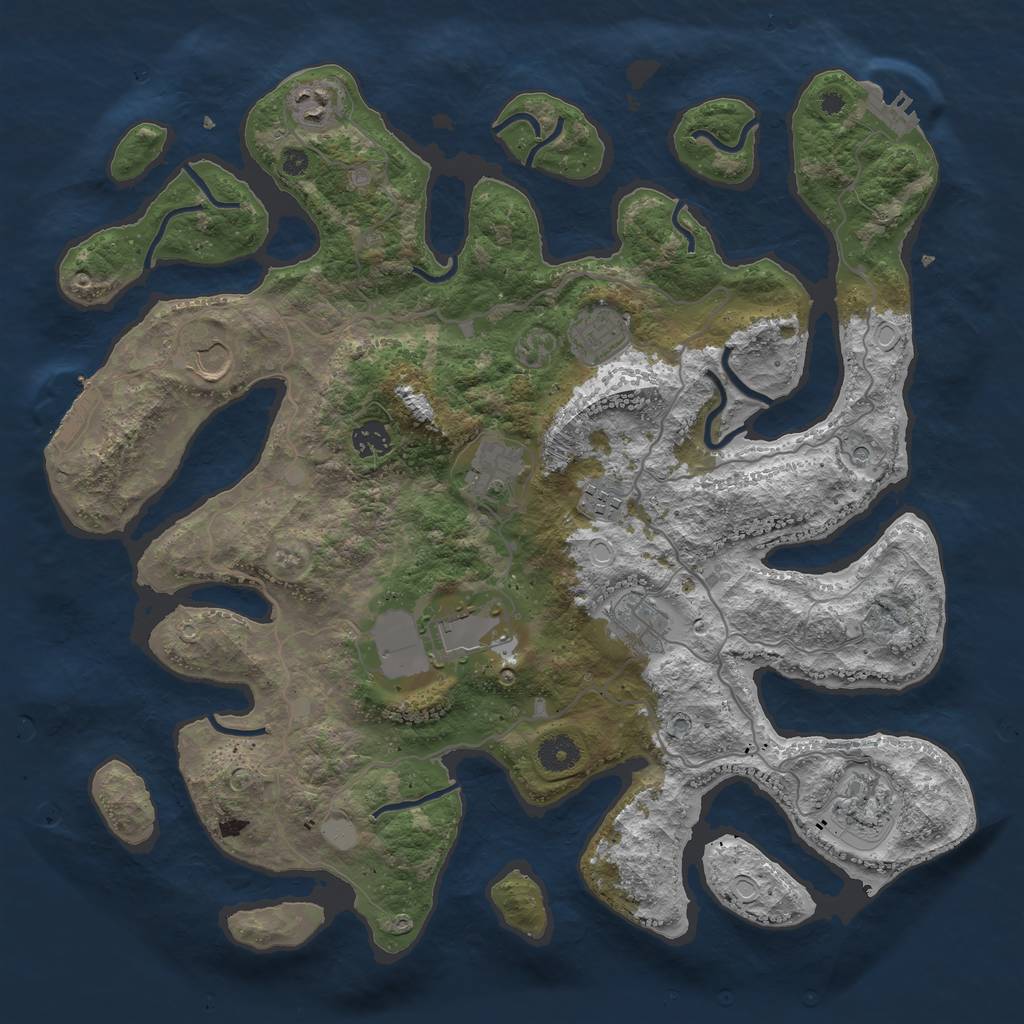 Rust Map: Procedural Map, Size: 4000, Seed: 109745, 17 Monuments