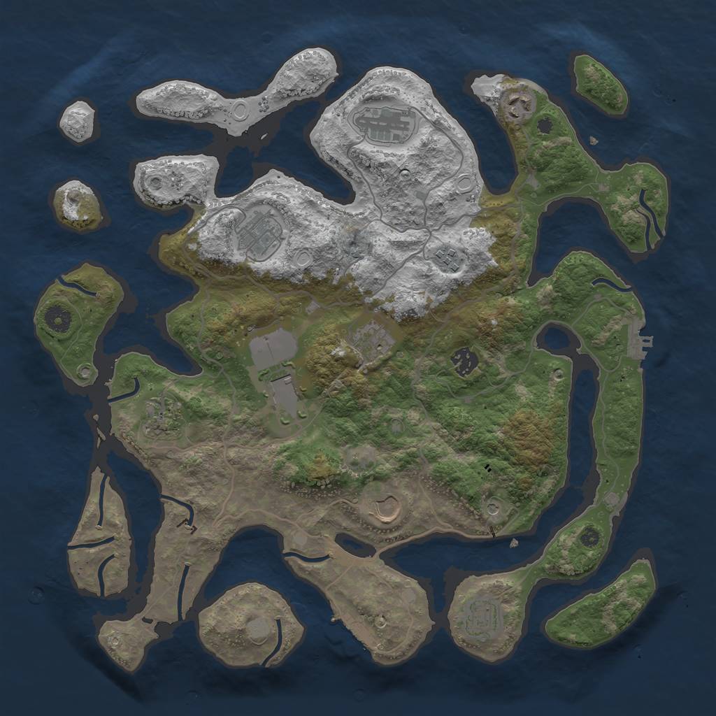 Rust Map: Procedural Map, Size: 4000, Seed: 792540, 18 Monuments