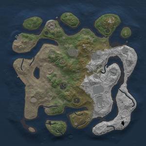 Thumbnail Rust Map: Procedural Map, Size: 3500, Seed: 28479205, 15 Monuments