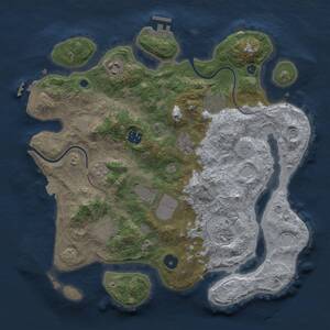 Thumbnail Rust Map: Procedural Map, Size: 3500, Seed: 28479205, 14 Monuments