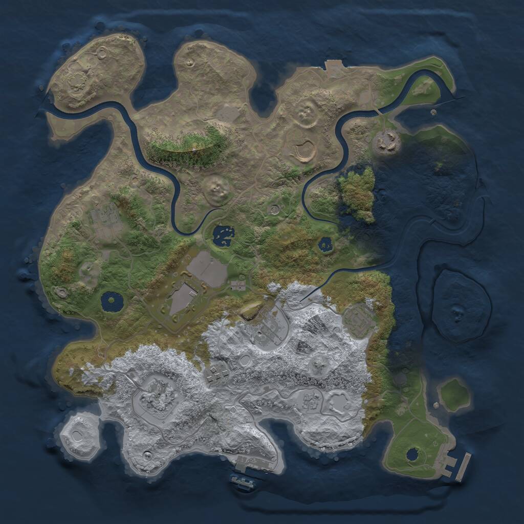 Rust Map: Procedural Map, Size: 3550, Seed: 251172, 15 Monuments