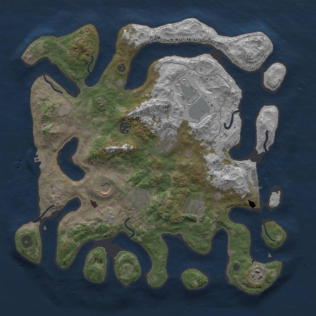 Rust Map: Procedural Map, Size: 4000, Seed: 37061092, 16 Monuments