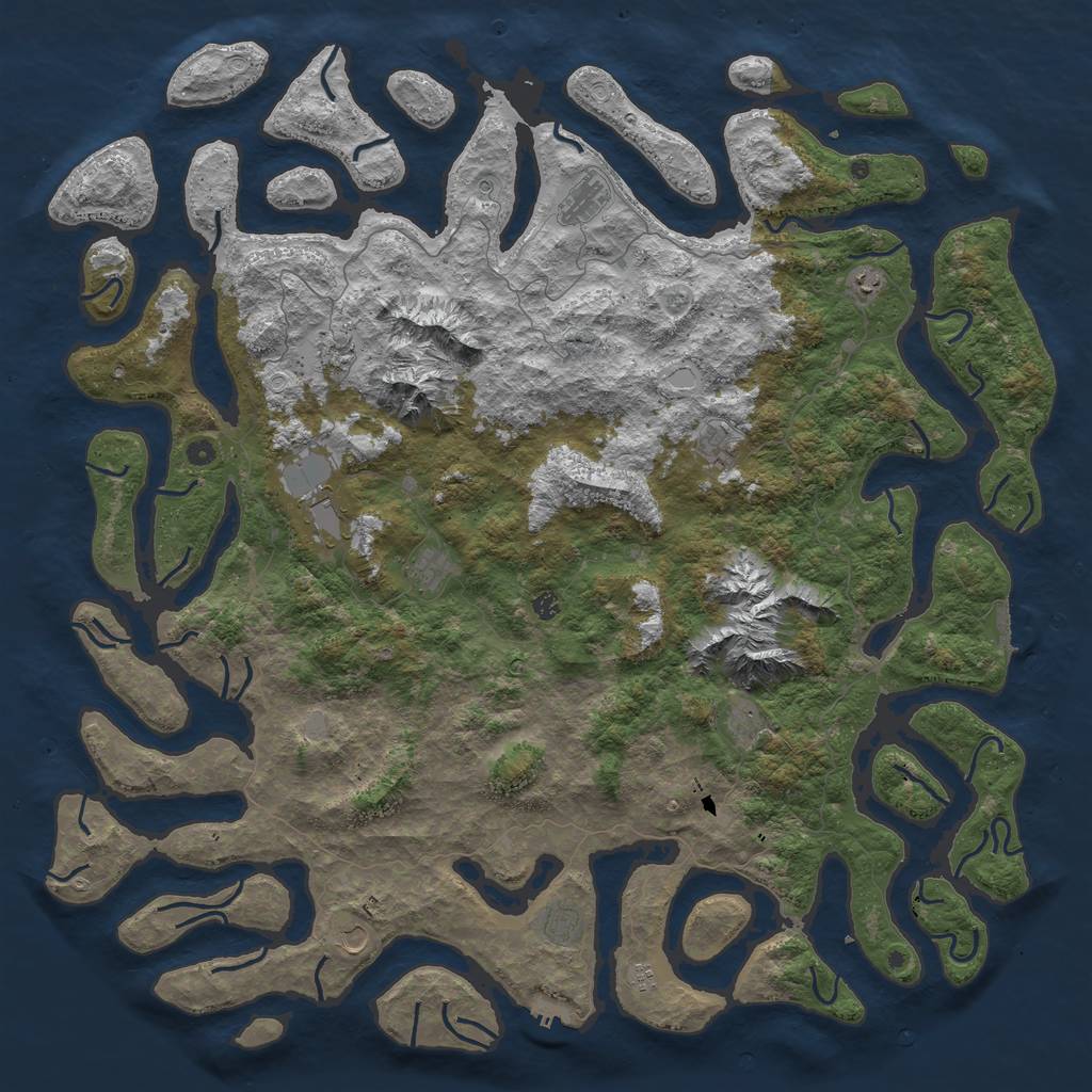 Rust Map: Procedural Map, Size: 6000, Seed: 150, 19 Monuments