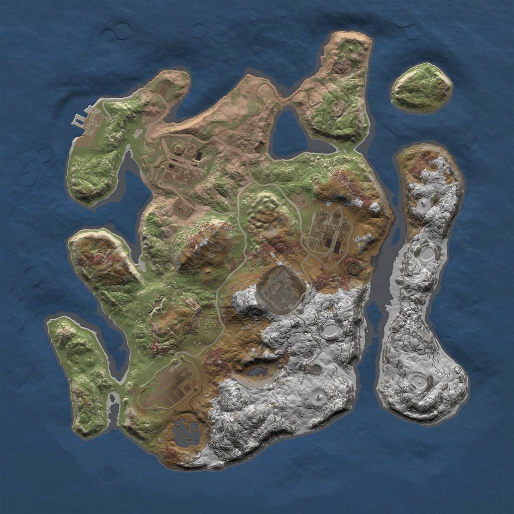 Rust Map: Procedural Map, Size: 2666, Seed: 20192003, 10 Monuments