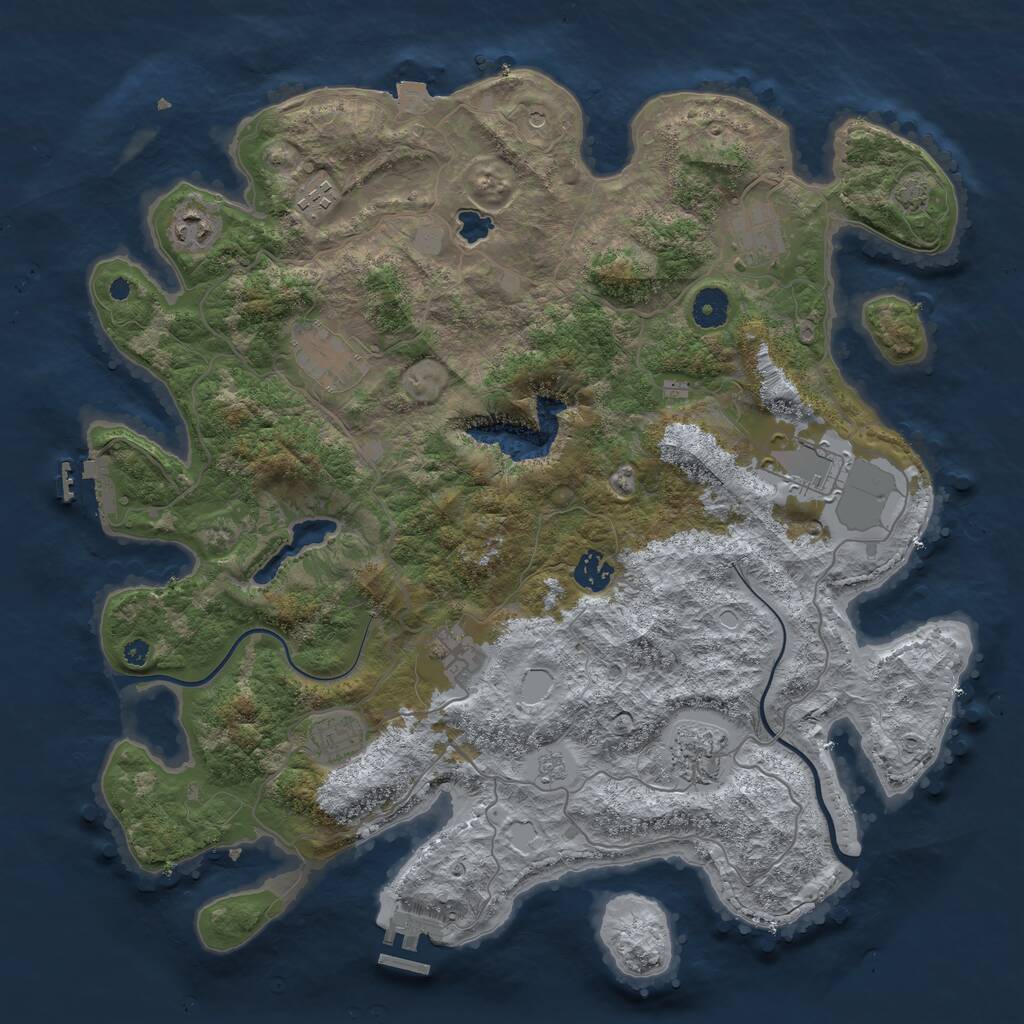 Rust Map: Procedural Map, Size: 4000, Seed: 337513, 15 Monuments