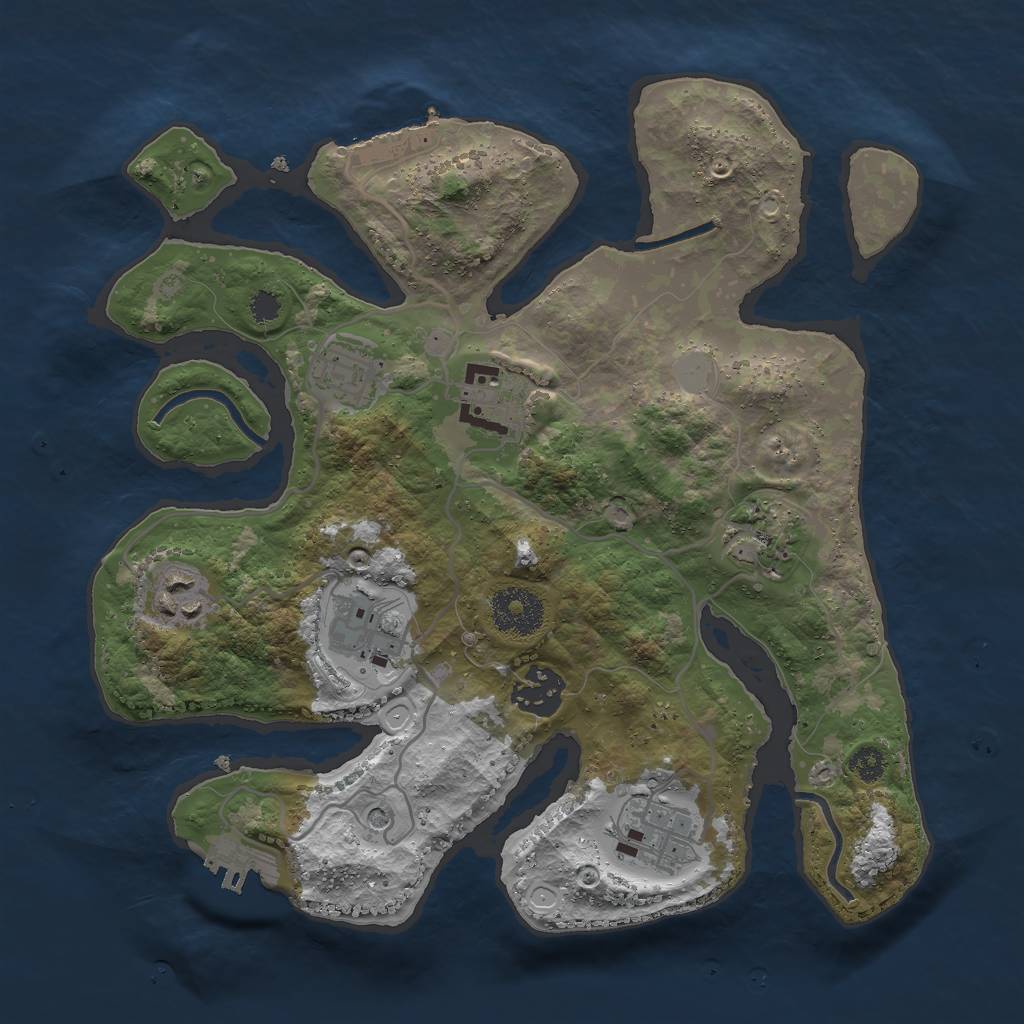 Rust Map: Procedural Map, Size: 3000, Seed: 1519735183, 15 Monuments