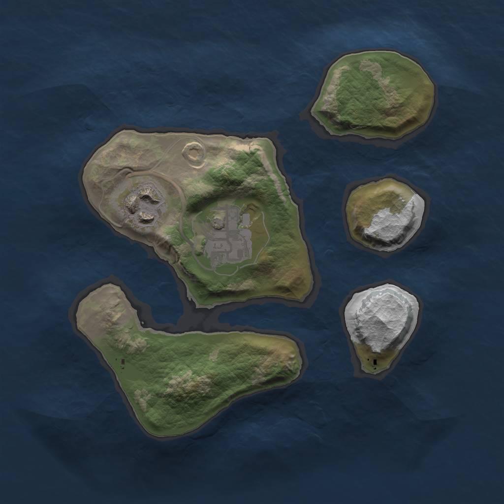 Rust Map: Barren, Size: 2000, Seed: 2222, 4 Monuments