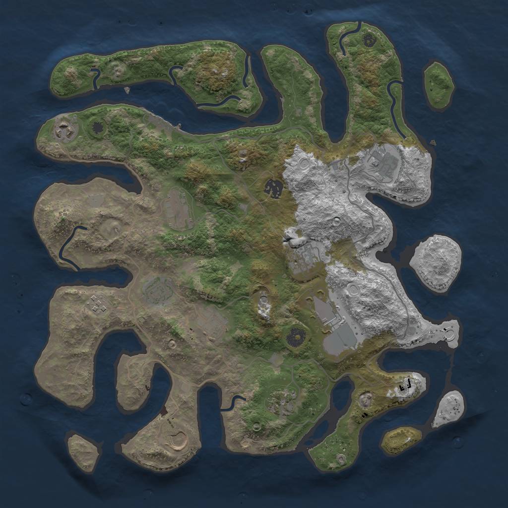 Rust Map: Procedural Map, Size: 4000, Seed: 183529, 18 Monuments
