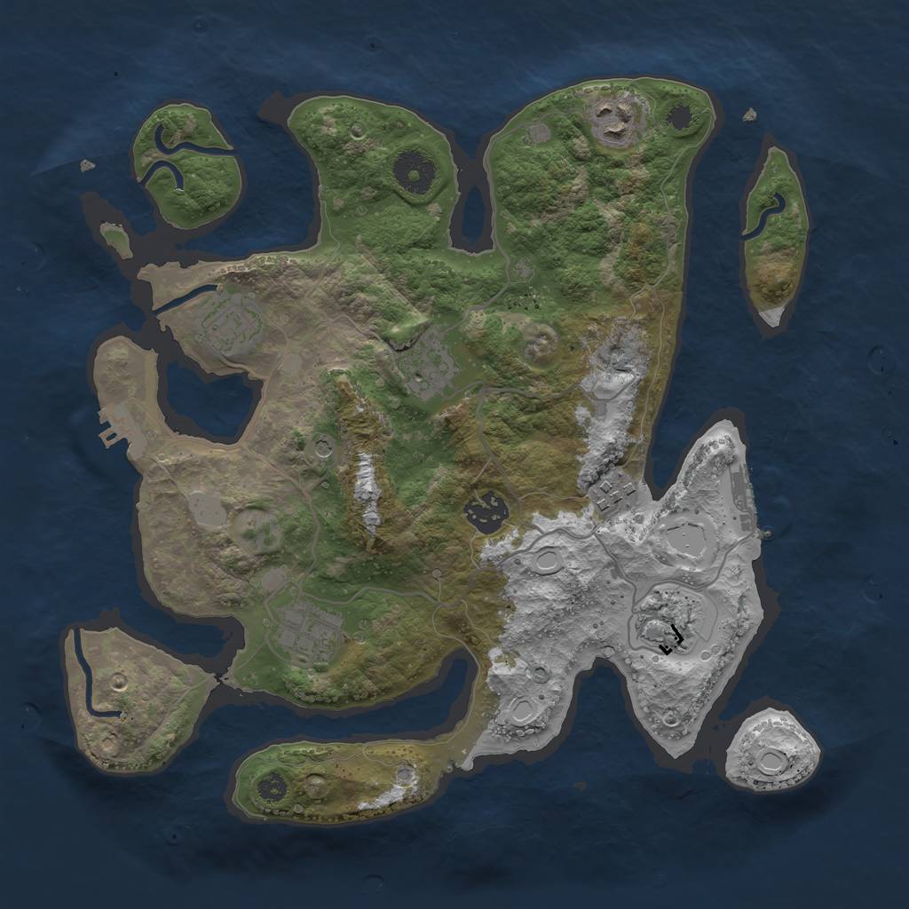 Rust Map: Procedural Map, Size: 3300, Seed: 19, 15 Monuments