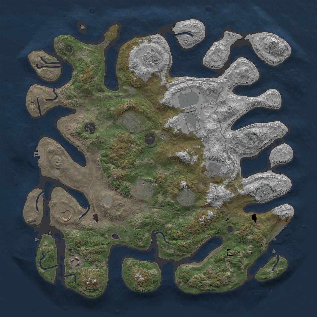 Rust Map: Procedural Map, Size: 4250, Seed: 750183, 18 Monuments