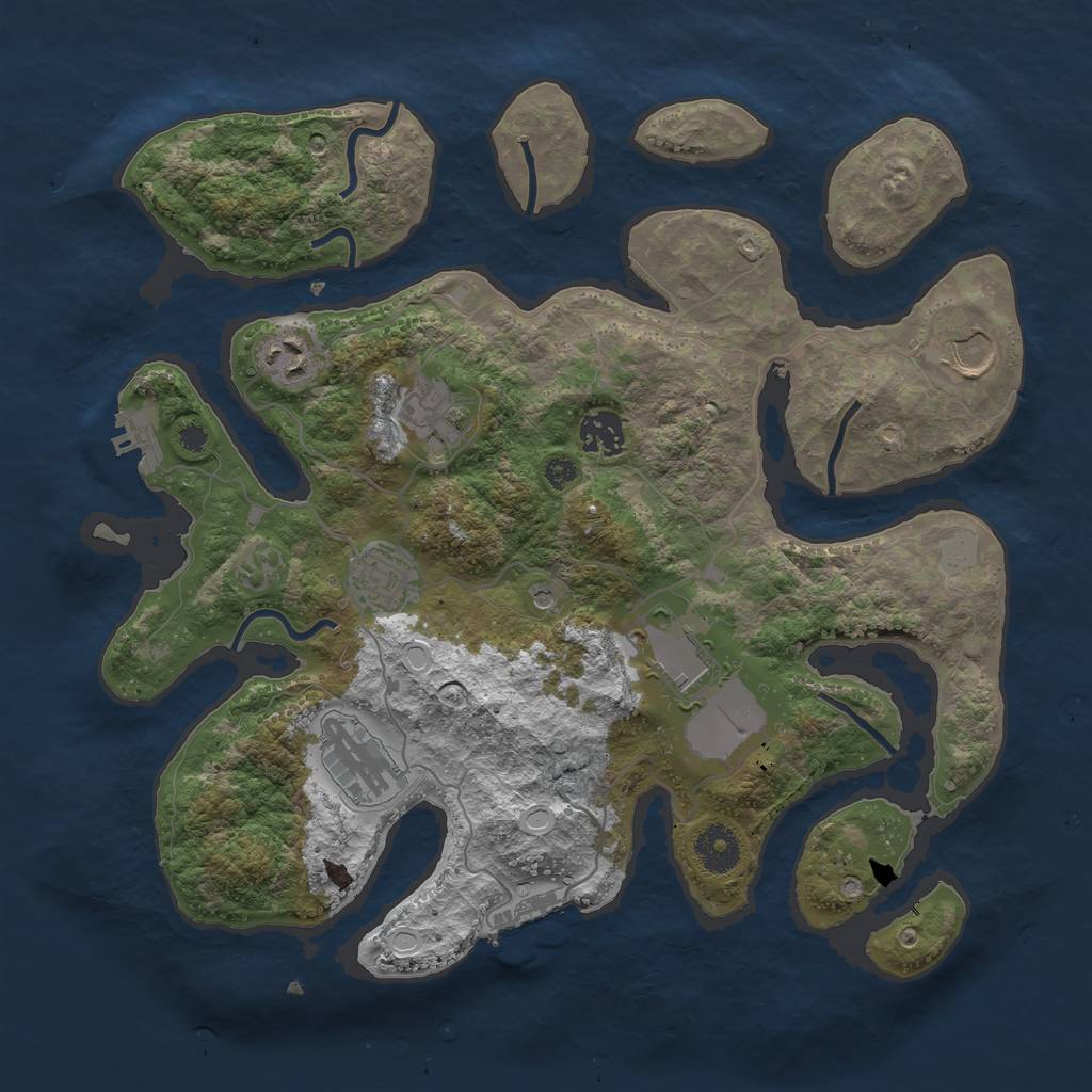 Rust Map: Procedural Map, Size: 3550, Seed: 400339, 15 Monuments