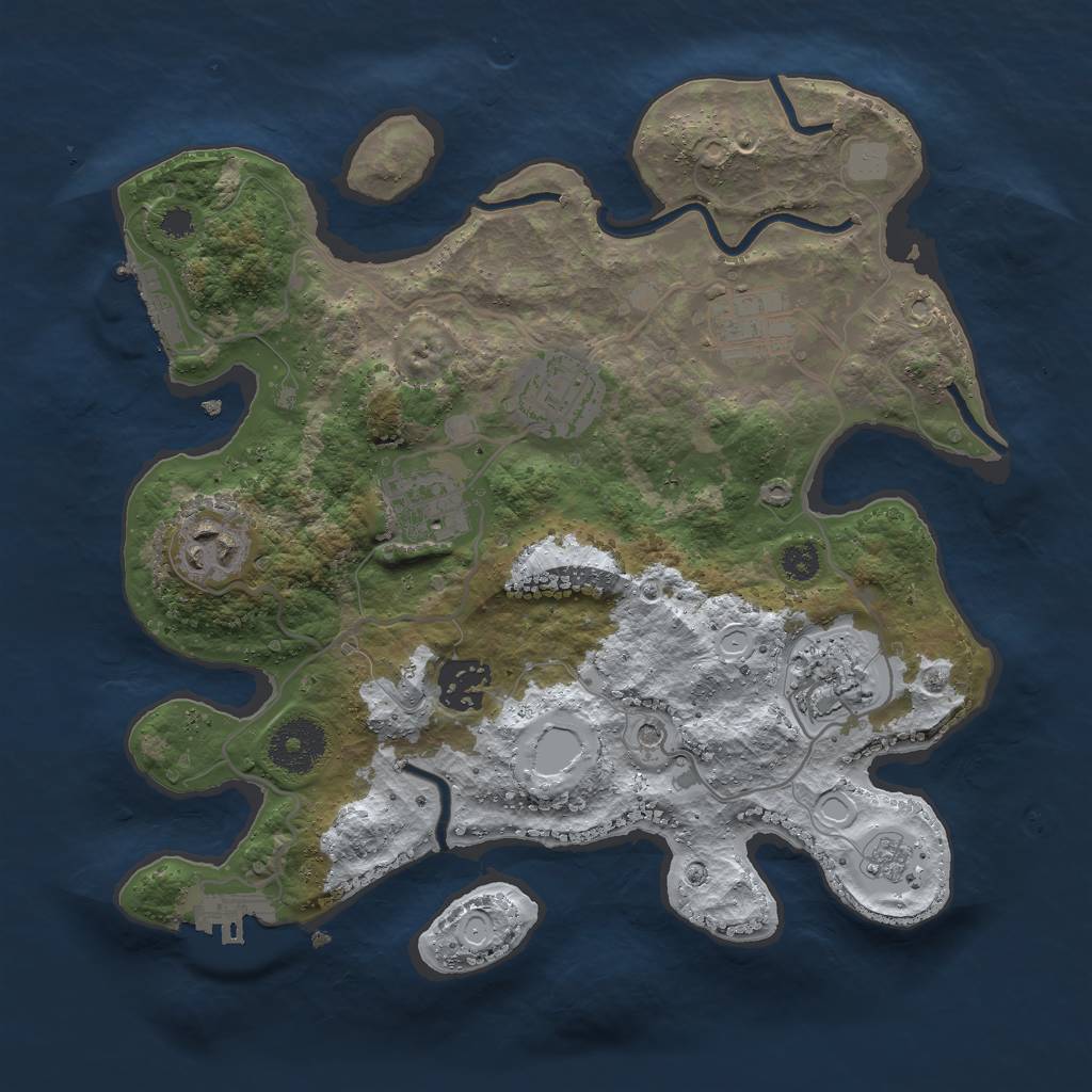 Rust Map: Procedural Map, Size: 3000, Seed: 802977084, 15 Monuments