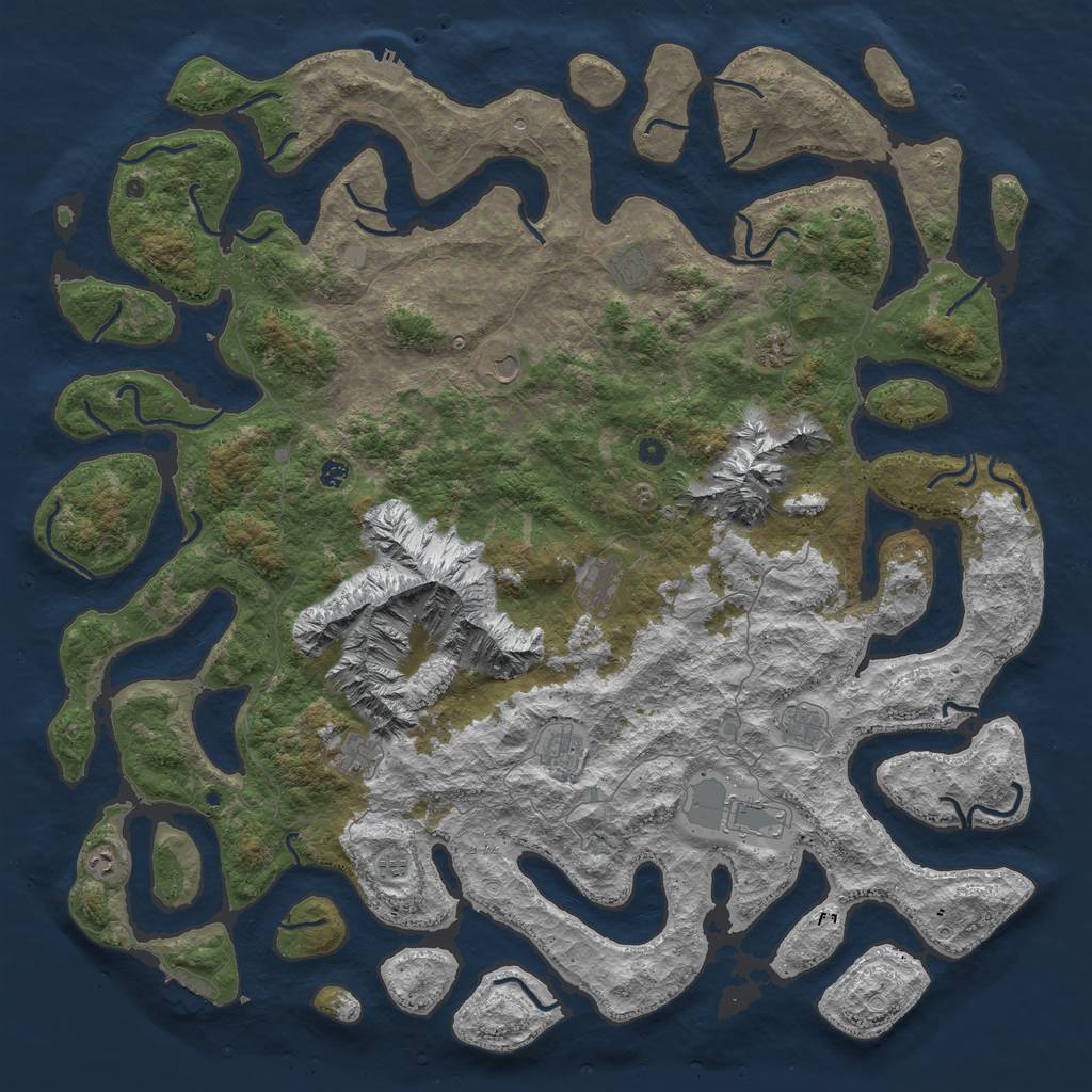 Rust Map: Procedural Map, Size: 6000, Seed: 57705692, 19 Monuments