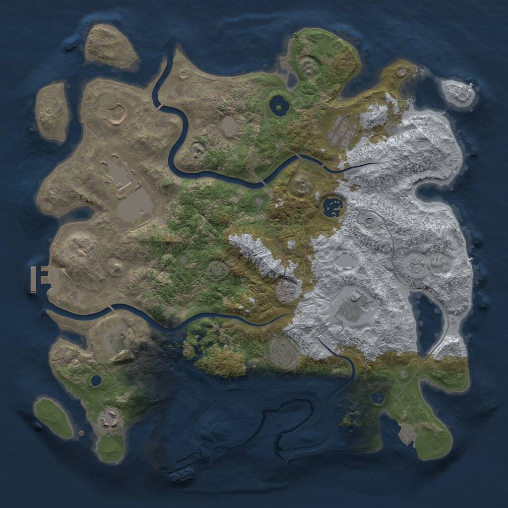 Rust Map: Procedural Map, Size: 3850, Seed: 1747918415, 15 Monuments