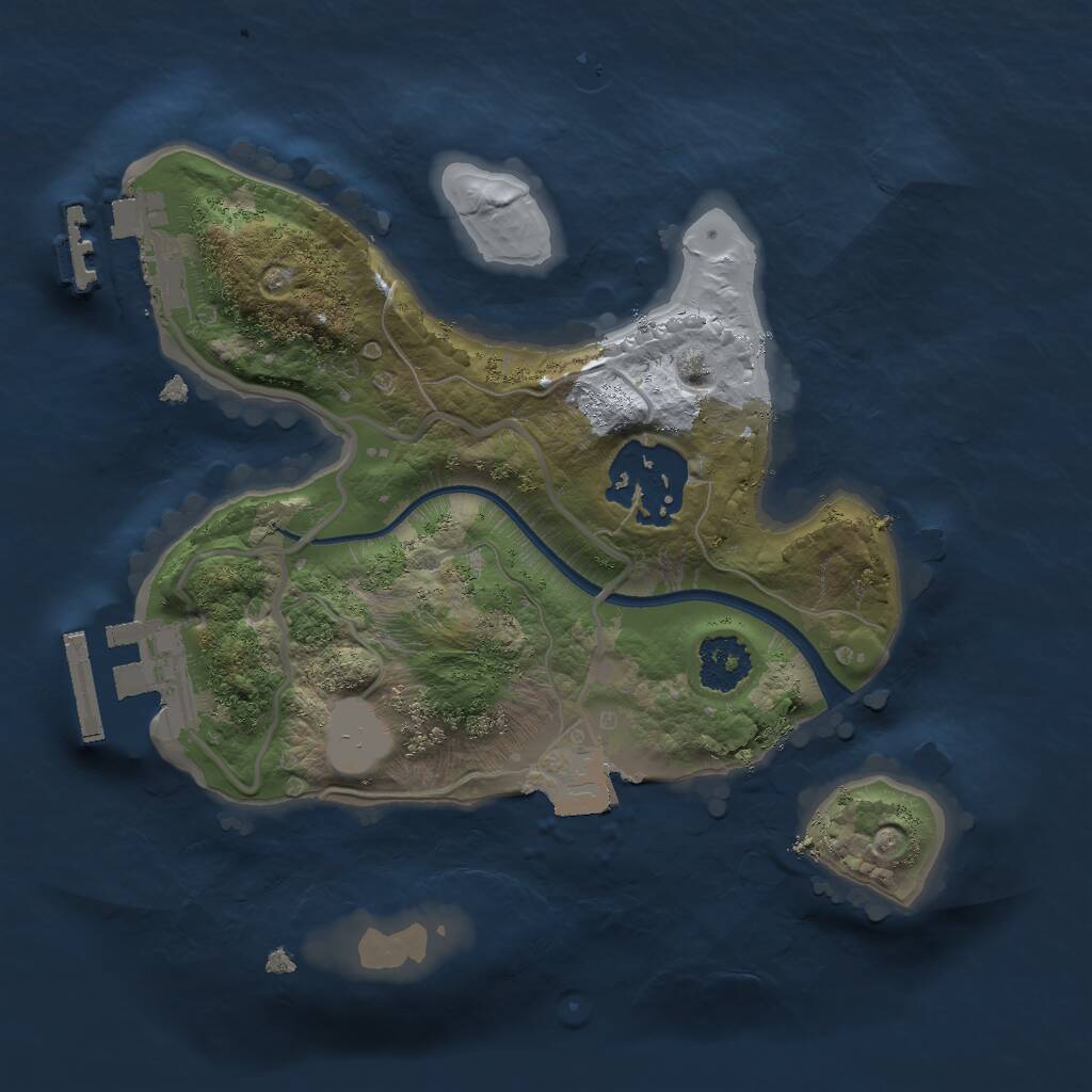 Rust Map: Procedural Map, Size: 2000, Seed: 152366, 4 Monuments