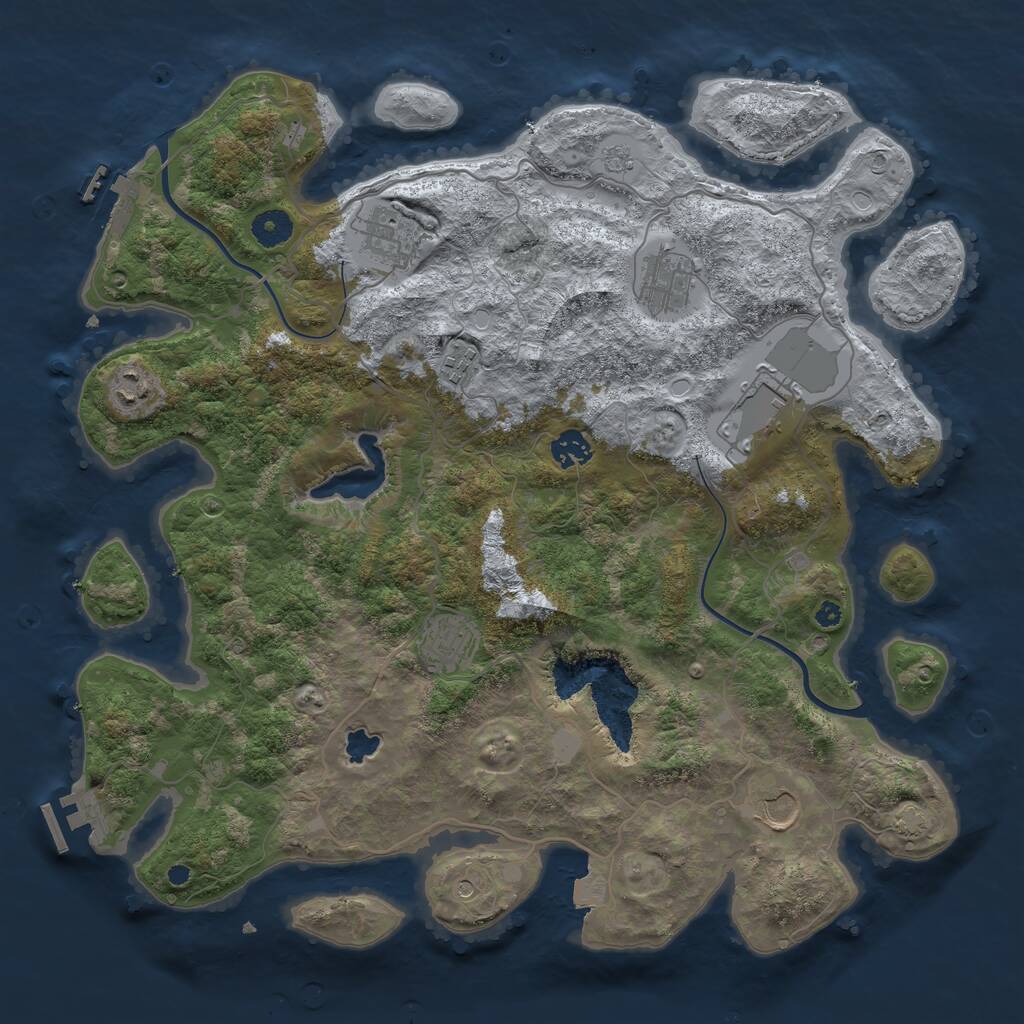 Rust Map: Procedural Map, Size: 4000, Seed: 568419, 14 Monuments