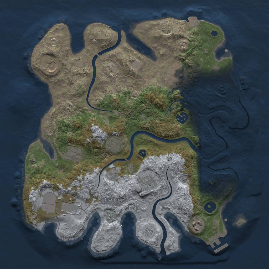 Rust Map: Procedural Map, Size: 3550, Seed: 217632, 15 Monuments