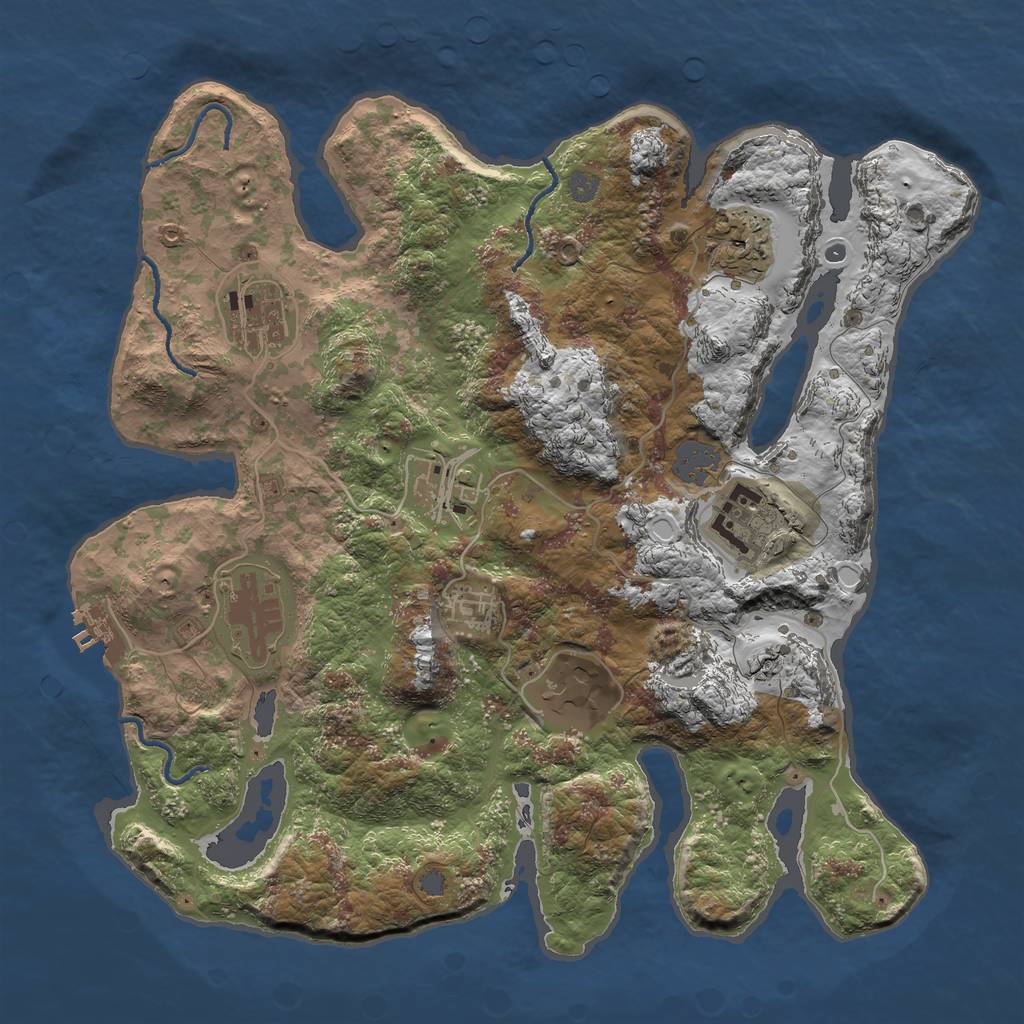 Rust Map: Procedural Map, Size: 3400, Seed: 157, 13 Monuments