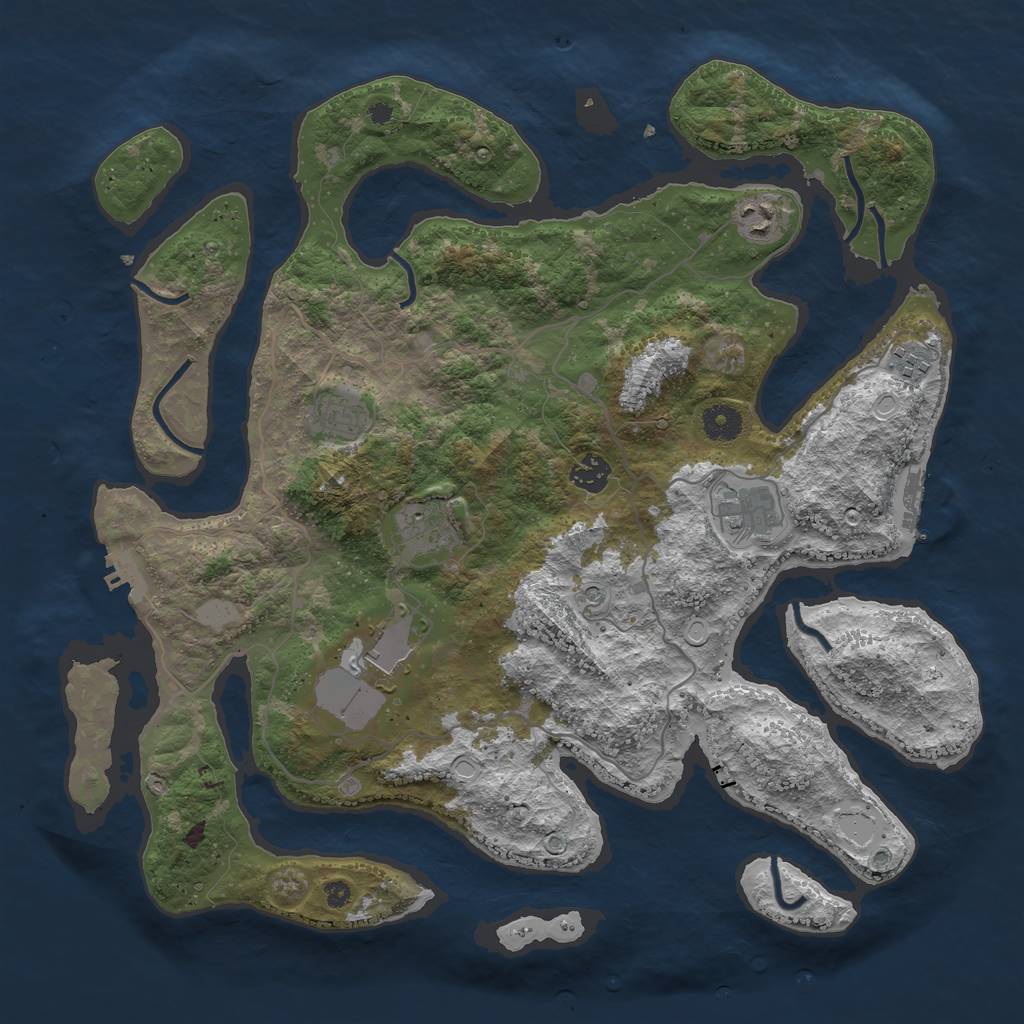 Rust Map: Procedural Map, Size: 4000, Seed: 717771, 15 Monuments