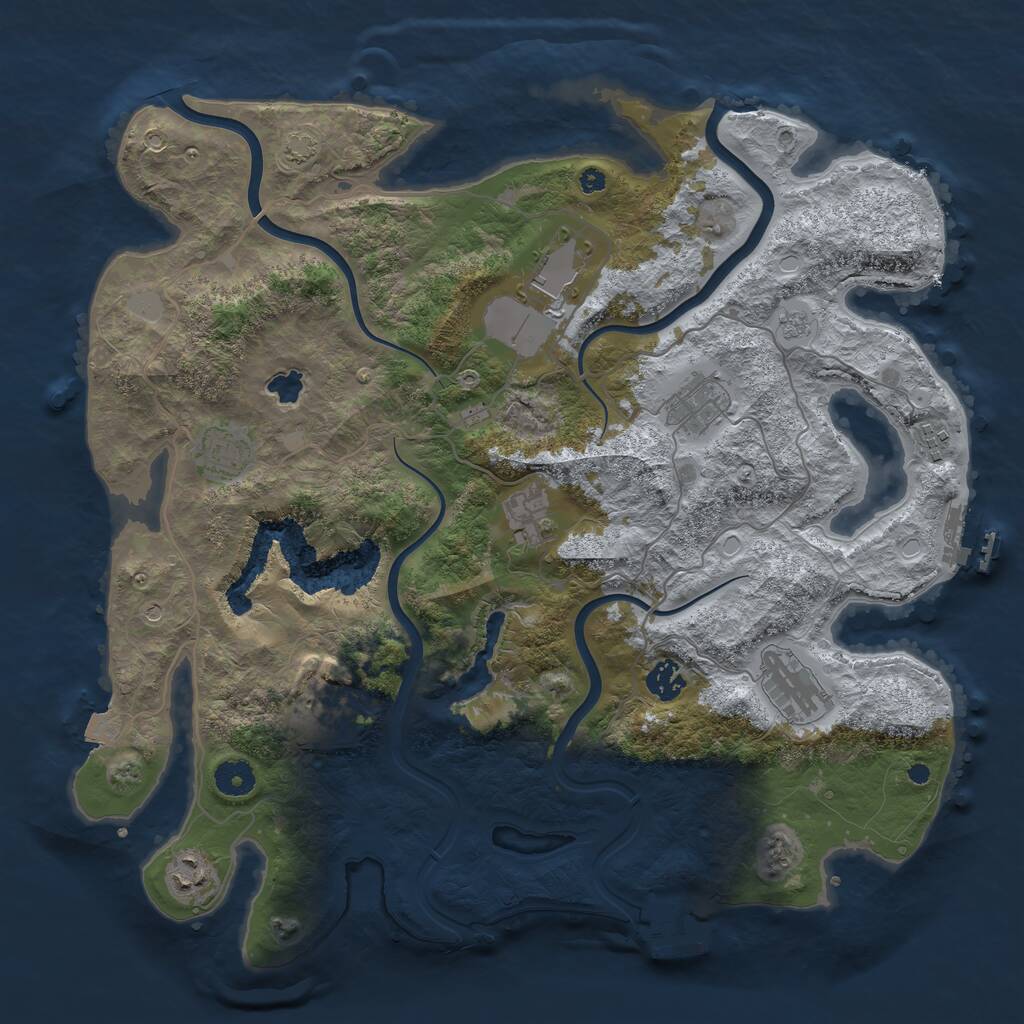 Rust Map: Procedural Map, Size: 4000, Seed: 335404, 15 Monuments