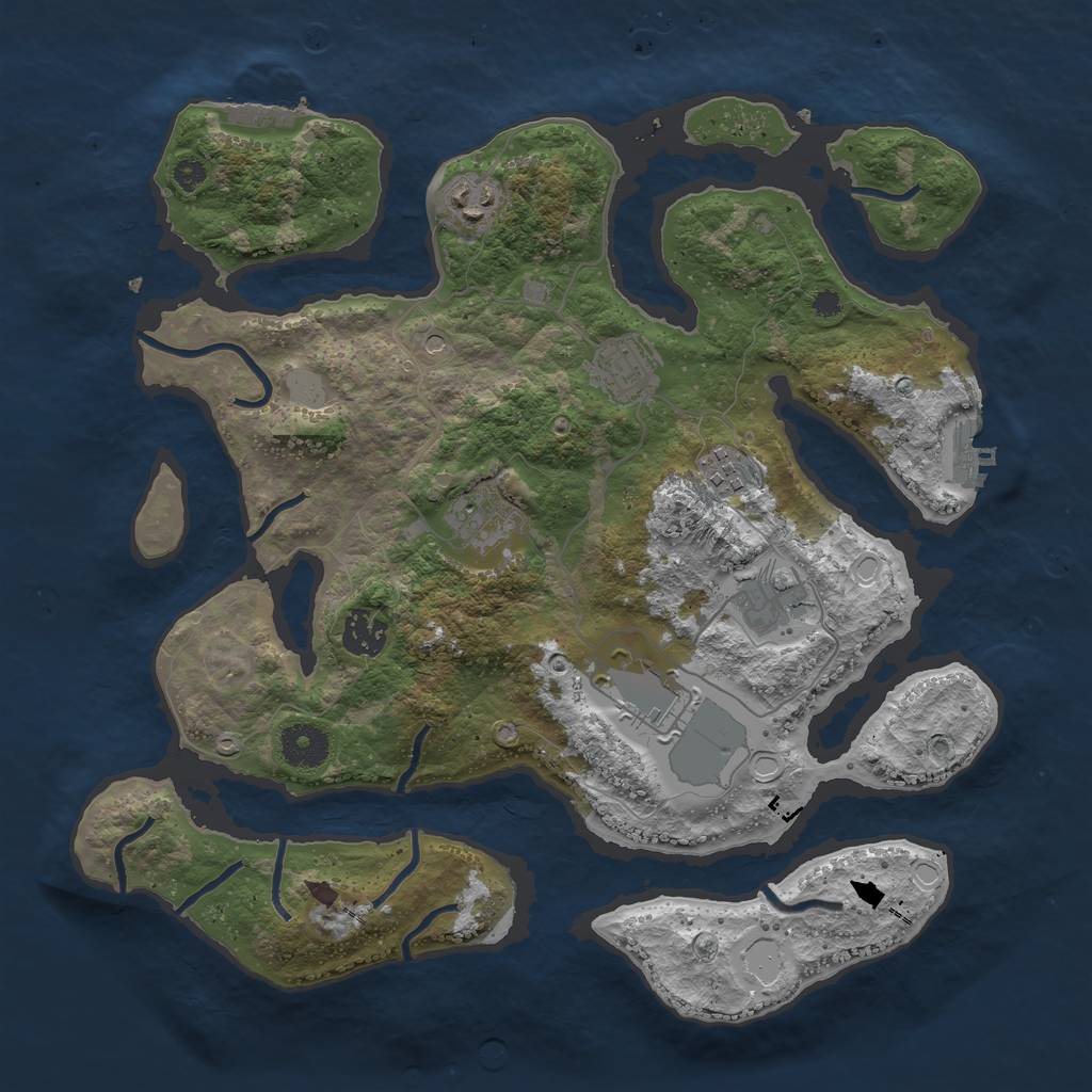 Rust Map: Procedural Map, Size: 3550, Seed: 117834, 15 Monuments